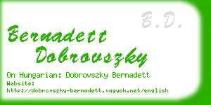 bernadett dobrovszky business card